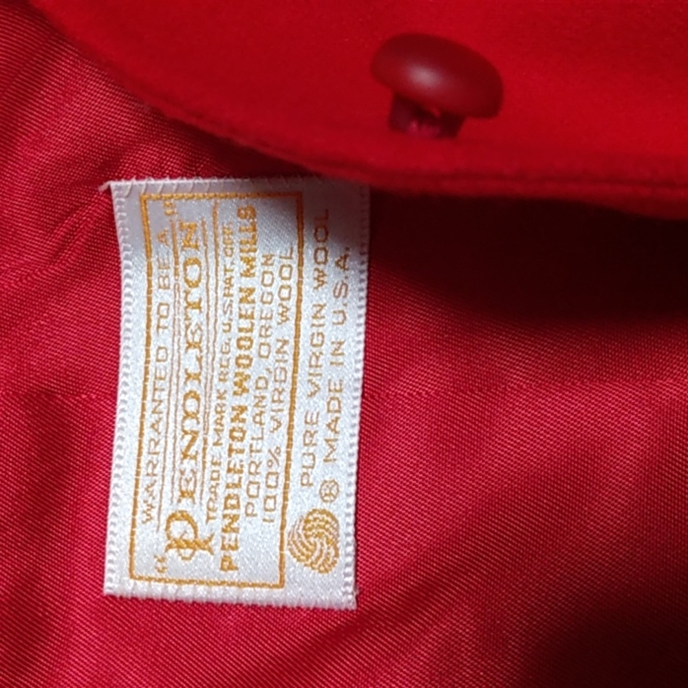 Pendleton Red Wool Cropped Jacket Size Small - image 3
